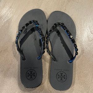 Unique Black Tory Burch Flip Flops - Size 7